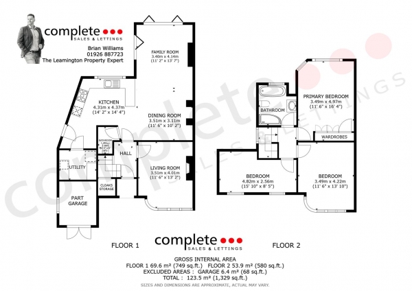 Floor Plan for 3 Bedroom Semi-Detached House for Sale in Kinross Road, Leamington Spa, CV32, 7EN - Offers Over &pound495,000