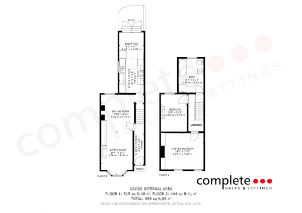 Floor Plan for 2 Bedroom Terraced House for Sale in Strathearn Road, Leamington Spa, CV32, 5NW - Offers Over &pound425,000