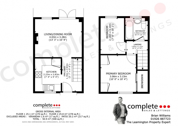 Floor Plan Image for 2 Bedroom Terraced House for Sale in Beaulieu Park, Sydenham, Leamington Spa