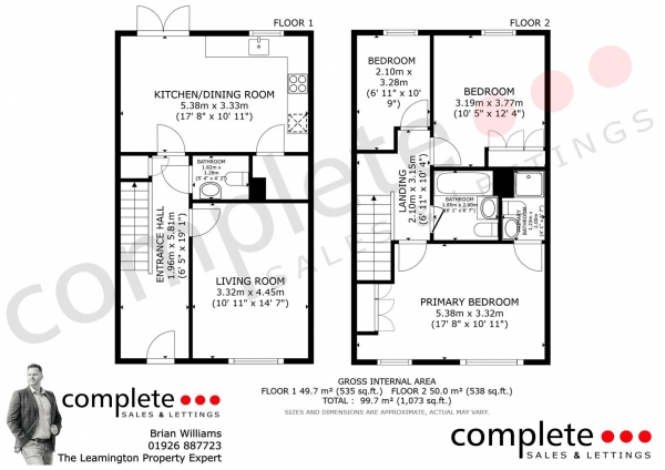 Floor Plan Image for 3 Bedroom Detached House for Sale in De Leeth Road, Bishops Tachbrook, Leamington Spa