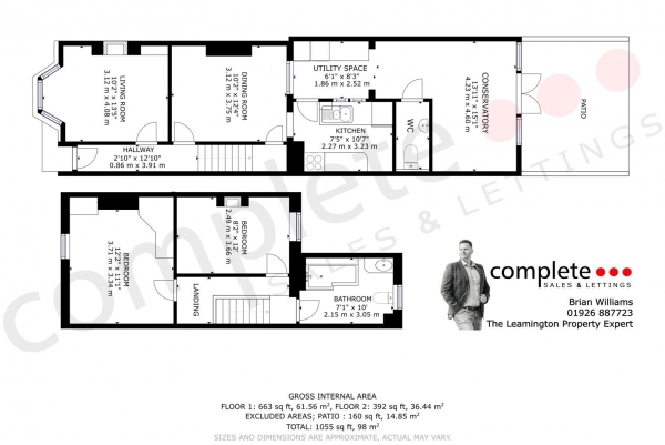 Floor Plan Image for 2 Bedroom Terraced House for Sale in St. Georges Road, Leamington Spa