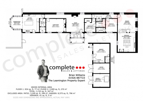 Floor Plan for 4 Bedroom Barn Conversion for Sale in Leamington Road, Princethorpe, Rugby, CV23, 9PU - Offers Over &pound795,000