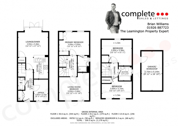 Floor Plan Image for 3 Bedroom Semi-Detached House for Sale in Vickers Way, Warwick