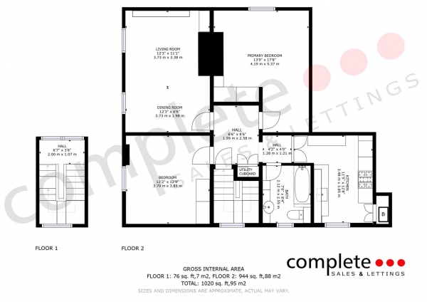 Floor Plan Image for 2 Bedroom Apartment for Sale in 51 Lillington Road, Leamington Spa