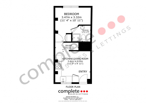 Floor Plan Image for 1 Bedroom Apartment for Sale in Cross Road, Leamington Spa