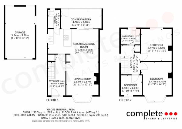 Floor Plan Image for 3 Bedroom Semi-Detached House for Sale in Offchurch Road, Leamington Spa