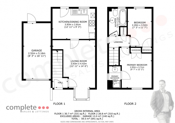 Floor Plan Image for 2 Bedroom Semi-Detached House for Sale in Pebble Island Way, Leamington Spa