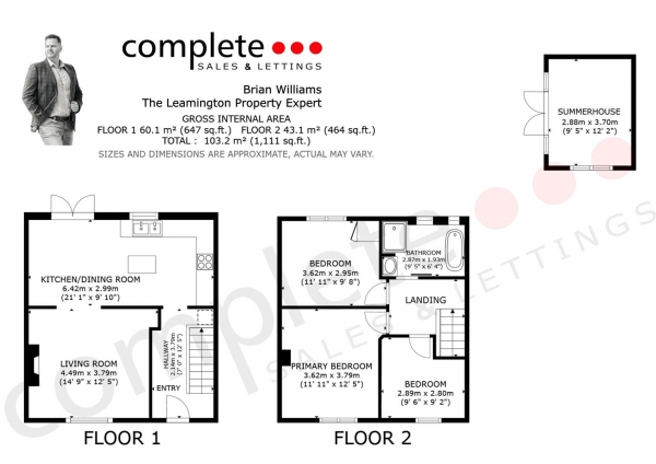 Floor Plan Image for 3 Bedroom Semi-Detached House for Sale in Haddon Road, Leamington Spa