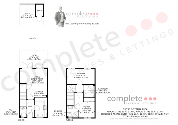 Floor Plan Image for 2 Bedroom End of Terrace House for Sale in Isambard Close, Leamington Spa