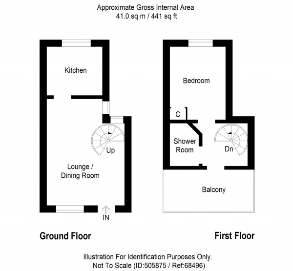 Floor Plan Image for 1 Bedroom End of Terrace House for Sale in Ramoyle, Dunblane, FK15