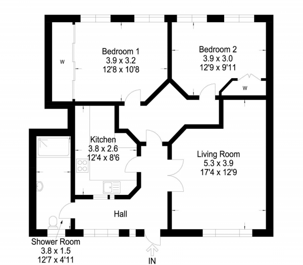 Floor Plan Image for 2 Bedroom Flat for Sale in High Street, Dunblane, FK15