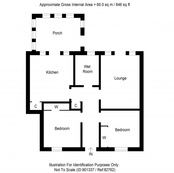 Floor Plan Image for 2 Bedroom Ground Flat for Sale in Holmehill Court, Dunblane, FK15