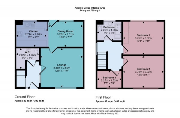 Floor Plan Image for 2 Bedroom Semi-Detached House for Sale in Strathmore Avenue, Dunblane, FK15