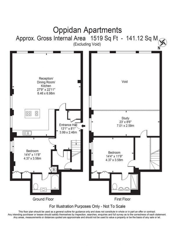 Floor Plan for 3 Bedroom Apartment to Rent in Breathtaking Apartment - Porter / Parking, NW6, 2HA - £725  pw | £3142 pcm