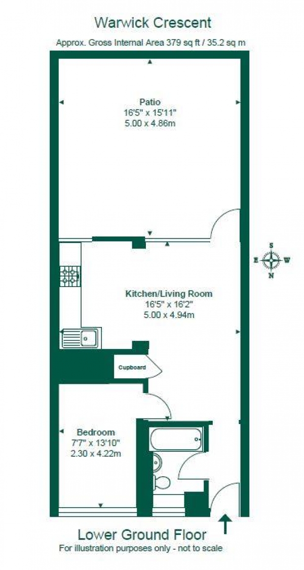 Floor Plan Image for 1 Bedroom Apartment for Sale in Warwick Crescent, Little Venice, W2