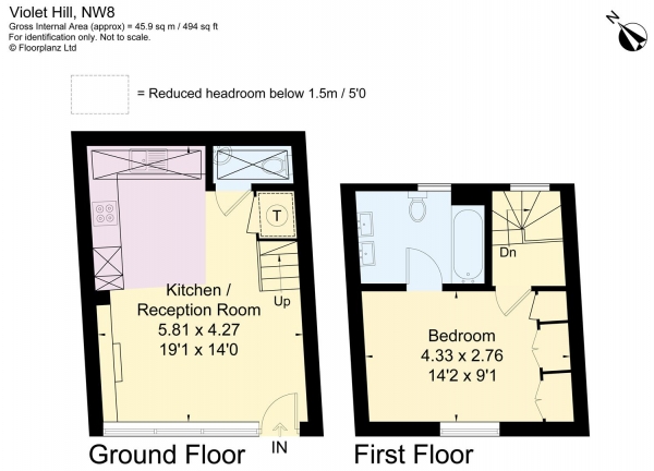 Floor Plan for 1 Bedroom Property for Sale in Violet Hill, St Johns Wood, NW8, NW8, 9EB - Guide Price &pound657,500