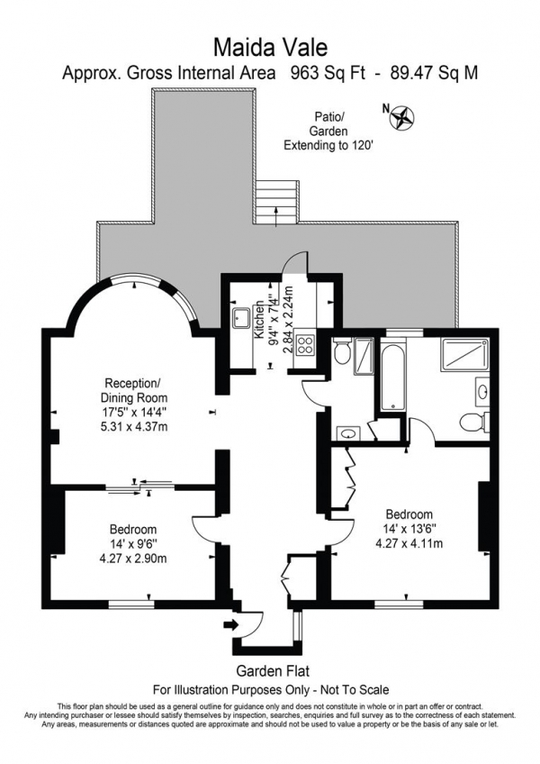 Floor Plan Image for 2 Bedroom Apartment for Sale in Maida Vale, W9