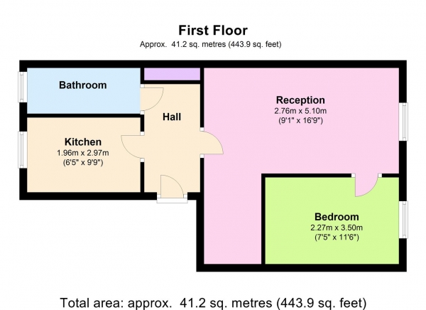 Floor Plan Image for 1 Bedroom Apartment to Rent in Boundary Road, St John's Wood, London