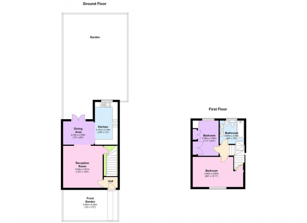 Floor Plan Image for 2 Bedroom Property to Rent in Stunning Cottage in Hampstead Garden Suburb