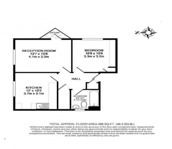 Floor Plan Image for 1 Bedroom Apartment to Rent in Greville Place, Maida Vale, London