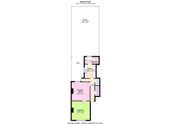 Floor Plan Image for 1 Bedroom Apartment to Rent in Huge flat with private garden