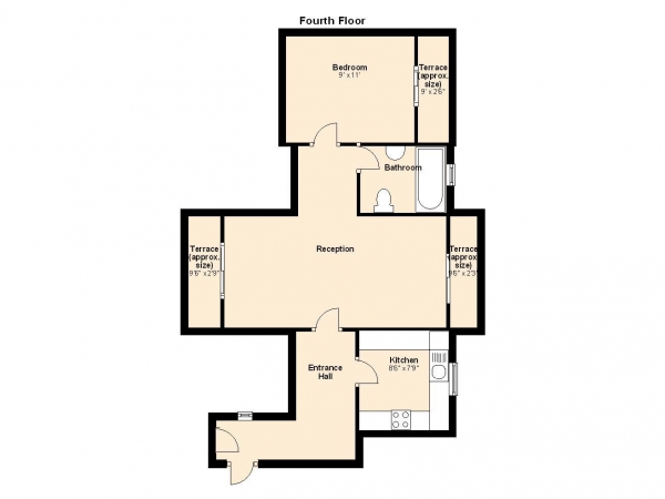 Floor Plan Image for 1 Bedroom Apartment to Rent in Porter Street, London