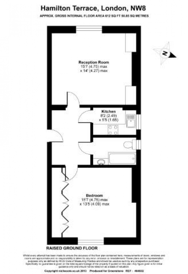 Floor Plan Image for 1 Bedroom Apartment to Rent in Hamilton Terrace, St John's Wood, London