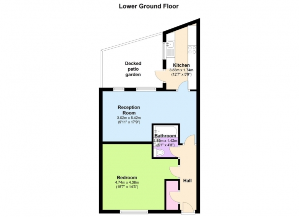 Floor Plan Image for 1 Bedroom Apartment to Rent in Harewood Avenue, Marylebone, London