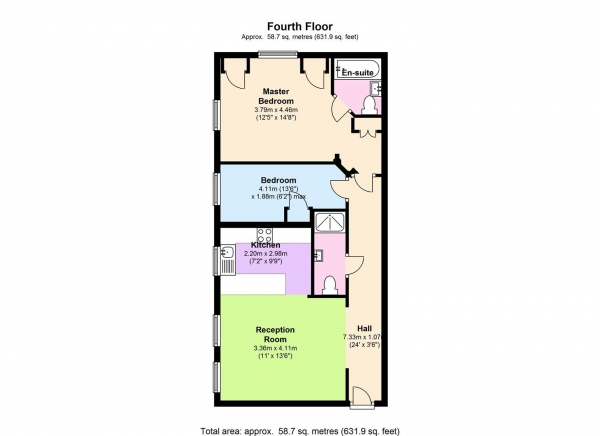 Floor Plan Image for 2 Bedroom Apartment to Rent in Beautifully presented 2 bed flat off Abbey Road