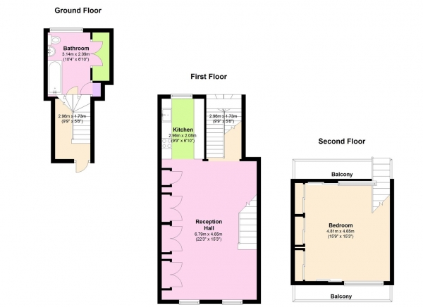 Floor Plan Image for 1 Bedroom Apartment to Rent in Hadley Street, Kentish Town, London