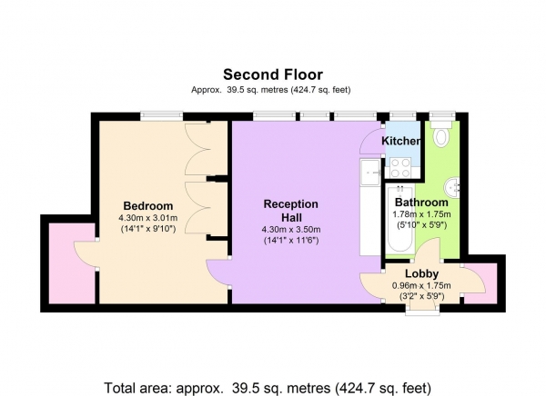 Floor Plan Image for 1 Bedroom Apartment to Rent in Abercorn Place, St Johns Wood, London