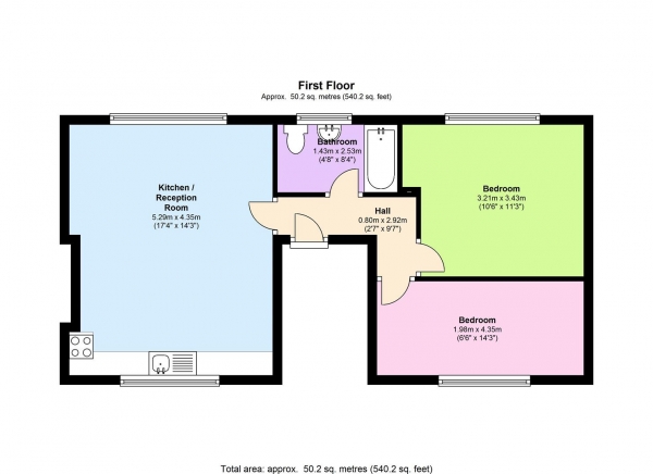 Floor Plan Image for 2 Bedroom Apartment to Rent in Drayton Park, Highbury, London