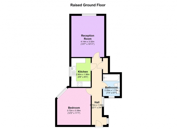 Floor Plan for 1 Bedroom Apartment to Rent in Crescent Road, Crouch End, London, N8, 8AN - £285  pw | £1235 pcm