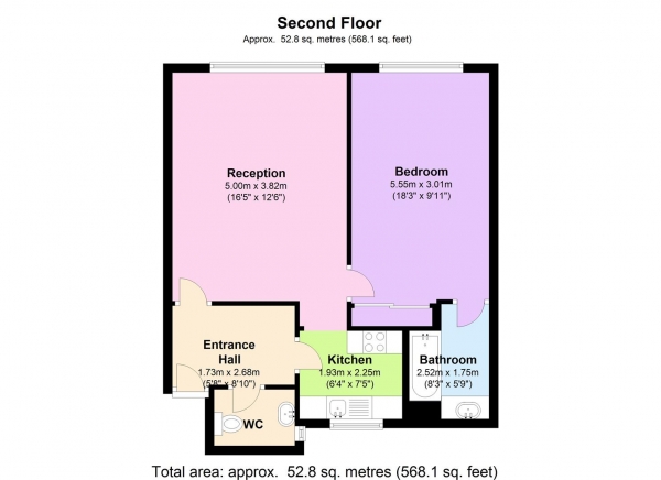 Floor Plan Image for 1 Bedroom Apartment to Rent in Shepherds Hill, London