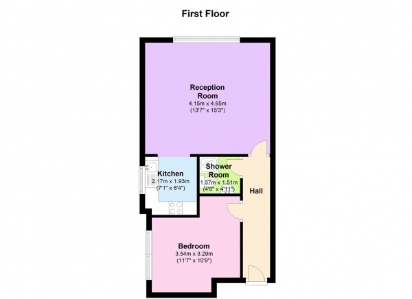 Floor Plan Image for 1 Bedroom Apartment to Rent in Watford Way, Hendon, London