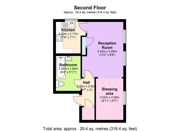 Floor Plan Image for Studio to Rent in John Williams Close, New Cross, London