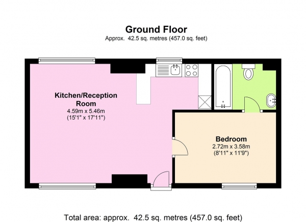 Floor Plan Image for 1 Bedroom Apartment to Rent in Double Bedroom In Hampstead!