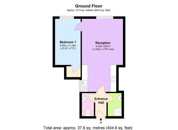 Floor Plan Image for 1 Bedroom Apartment to Rent in Abbey Road, St Johns Wood, NW8