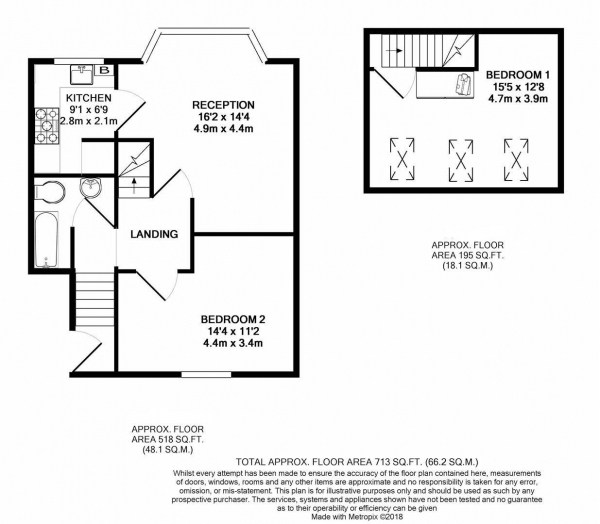 Floor Plan Image for 2 Bedroom Apartment to Rent in Sunny Gardens Road, Hendon NW4
