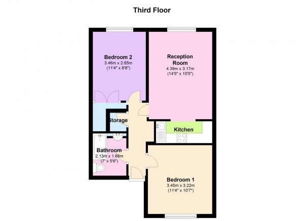 Floor Plan Image for 2 Bedroom Apartment to Rent in Belgrave Gardens, St Johns Wood, NW8