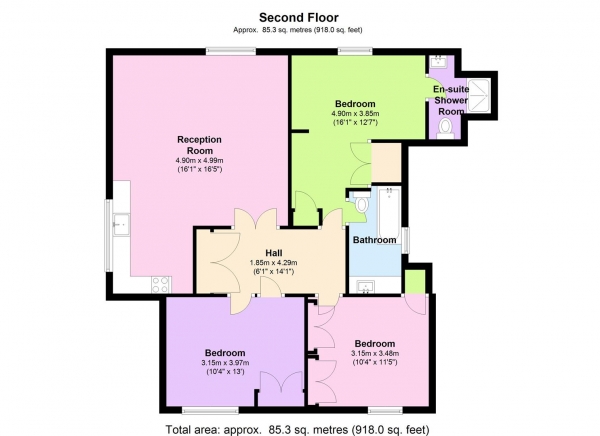 Floor Plan Image for 3 Bedroom Apartment to Rent in Teignmouth Road, Brondesbury, NW2