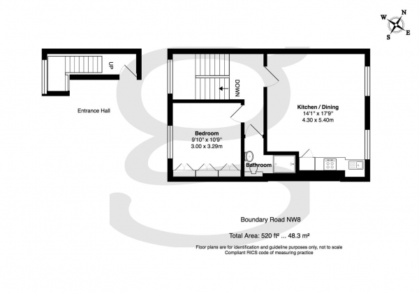 Floor Plan Image for 1 Bedroom Apartment for Sale in Boundary Road, St John's Wood, NW8