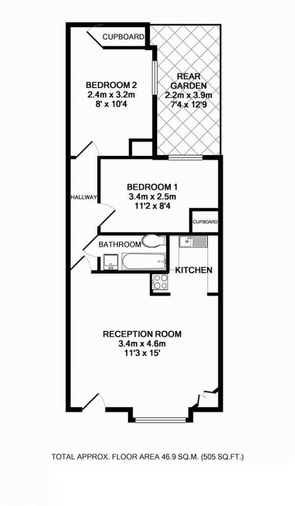 Floor Plan Image for 2 Bedroom Apartment for Sale in Belgrave Gardens, St Johns Wood, NW8