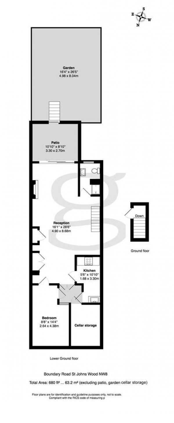 Floor Plan Image for 1 Bedroom Apartment for Sale in Boundary Road, St John's Wood, NW8