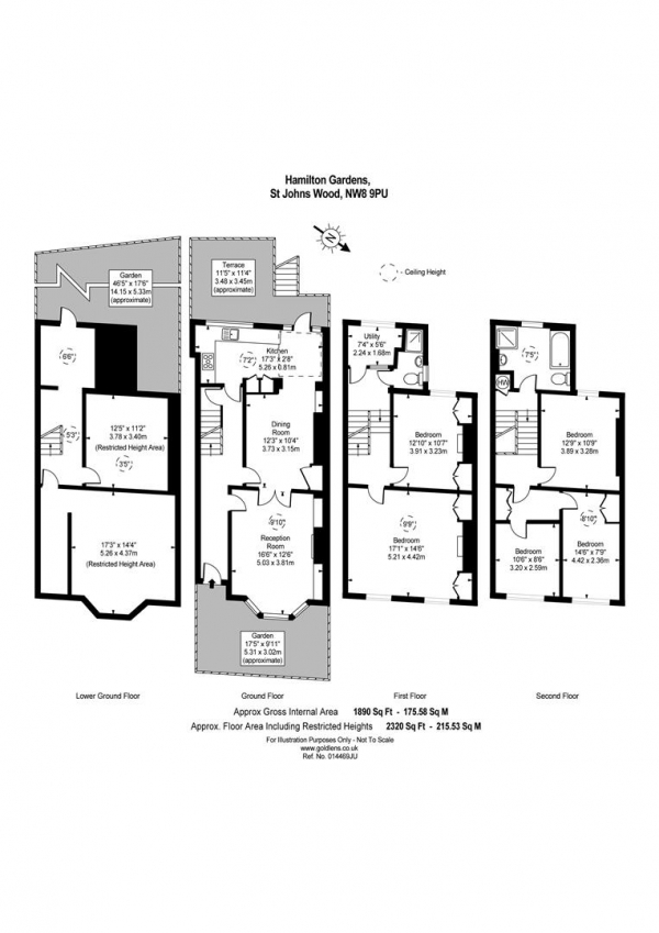 Floor Plan Image for 5 Bedroom Terraced House for Sale in Hamilton Gardens, St Johns Wood, NW8