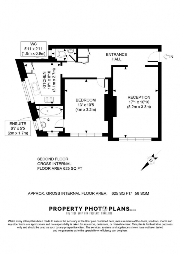 Floor Plan Image for 1 Bedroom Apartment for Sale in Birchington Court, West End Lane NW6