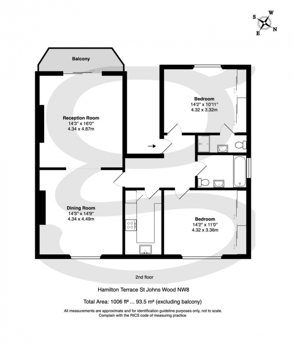 Floor Plan Image for 2 Bedroom Apartment for Sale in Hamilton Terrace, St Johns Wood, NW8