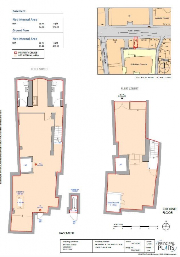 Floor Plan Image for Retail - High Street to Rent in Fleet Street, London EC4