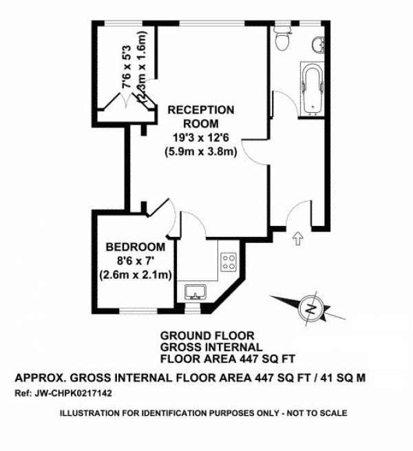 Floor Plan Image for 2 Bedroom Apartment to Rent in Mortimer Crescent, NW6