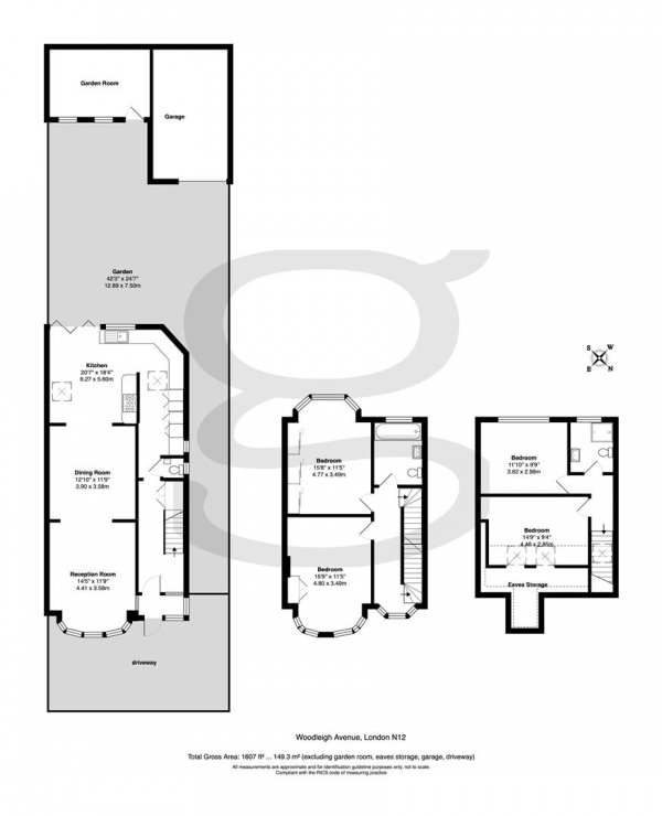 Floor Plan Image for 4 Bedroom Property to Rent in Woodleigh Avenue, Finchley, N12